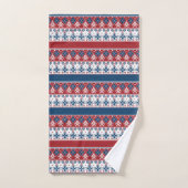 Red Blue Striped Noors patroon Bad Handdoek (Handdoek)
