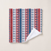 Red Blue Striped Noors patroon Bad Handdoek (Wasdoekje)