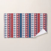 Red Blue Striped Noors patroon Bad Handdoek (Handdoek)