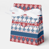 Red Blue Striped Noors patroon Bedankdoosjes (Voorkant Zijde)