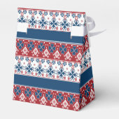 Red Blue Striped Noors patroon Bedankdoosjes (Achterkant)