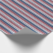 Red Blue Striped Noors patroon Cadeaupapier (Hoek)