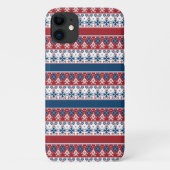 Red Blue Striped Noors patroon Case-Mate iPhone Case (Achterkant)