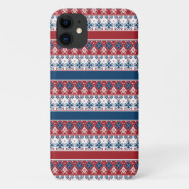 Red Blue Striped Noors patroon Case-Mate iPhone Case