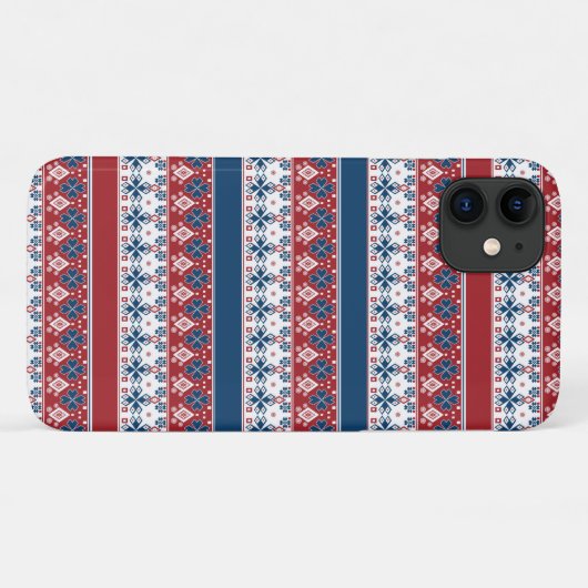 Red Blue Striped Noors patroon Case-Mate iPhone Case (Achterkant (horizontaal))