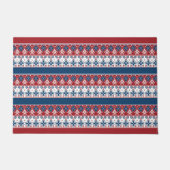 Red Blue Striped Noors patroon Deurmat (Voorkant)