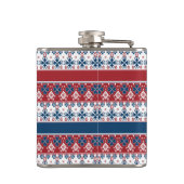 Red Blue Striped Noors patroon Heupfles (Achterkant)