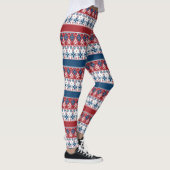 Red Blue Striped Noors patroon Leggings (Rechts)