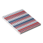 Red Blue Striped Noors patroon Notitieblok (Schuin)