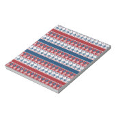Red Blue Striped Noors patroon Notitieblok (Linkerzijde)