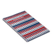 Red Blue Striped Noors patroon Notitieboek (Rechterzijde)