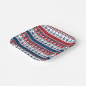 Red Blue Striped Noors patroon Papieren Bordje (Gebogen)