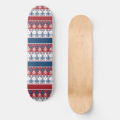 Red Blue Striped Noors patroon Persoonlijk Skateboard (Voorkant)