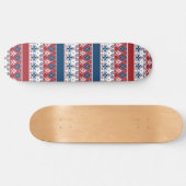 Red Blue Striped Noors patroon Persoonlijk Skateboard (Horizontaal)