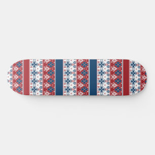 Red Blue Striped Noors patroon Persoonlijk Skateboard