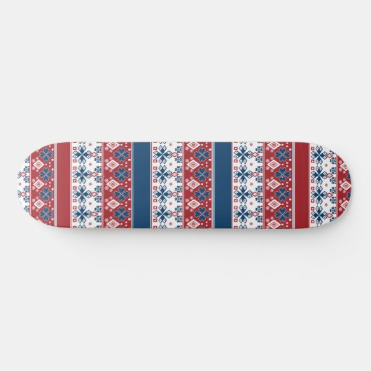 Red Blue Striped Noors patroon Persoonlijk Skateboard (Horizontaal)