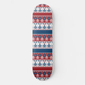 Red Blue Striped Noors patroon Persoonlijk Skateboard (Voorkant)