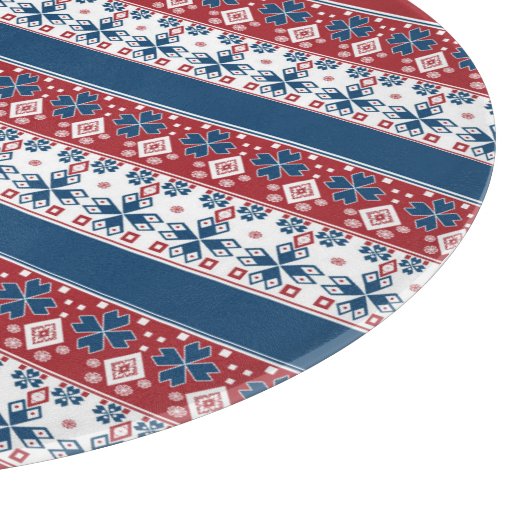 Red Blue Striped Noors patroon Snijplank (Hoek)