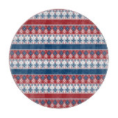 Red Blue Striped Noors patroon Snijplank (Voorkant)