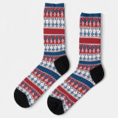 Red Blue Striped Noors patroon Sokken (Links)