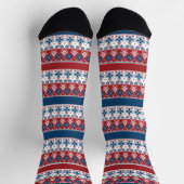 Red Blue Striped Noors patroon Sokken (Top)
