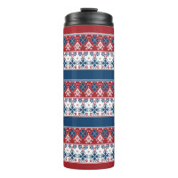 Red Blue Striped Noors patroon