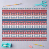 Red Blue Striped Noors patroon Tissuepapier (Craft)