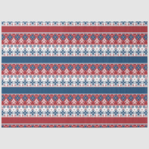 Red Blue Striped Noors patroon Tissuepapier