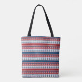 Red Blue Striped Noors patroon Tote Bag (Achterkant)