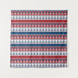 Red Blue Striped Noors patroon Wandkleed