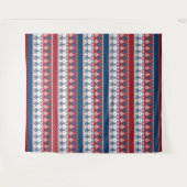 Red Blue Striped Noors patroon Wandkleed (Voorkant (horizontaal))
