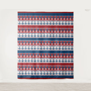 Red Blue Striped Noors patroon Wandkleed