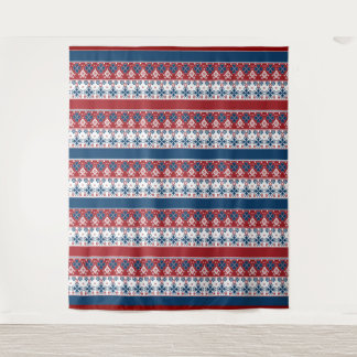 Red Blue Striped Noors patroon Wandkleed