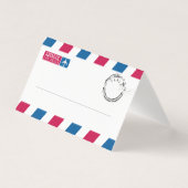 Red Blue Stripes Airmail Weduwkaarten Kaart (Voorkant)
