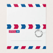 Red Blue Stripes Airmail Weduwkaarten Kaart (Buitenkant ongevouwen)