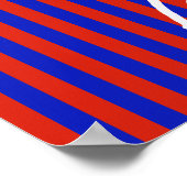 red blue stripes Eiffel paris Poster (Hoek)