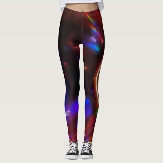 Red Blue Strobe Light Leggings (Voorkant)