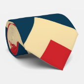 Red Blue Tan Chevron Zigzag Pattern Stropdas (Opgerold)