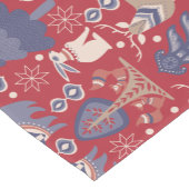 Red Blue Tan Scandinavian kerstpatroonpatroonrood Korte Tafelloper (Hoek)