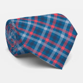 Red Blue Tartan Buffalo geplaveide klassieke Manne Stropdas (Opgerold)