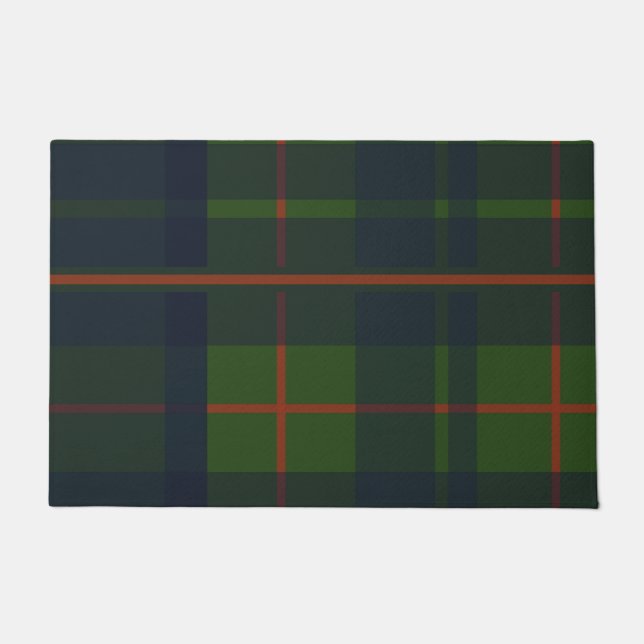 Red Blue Tartan Pset Scottish Pset Deurmat (Voorkant)