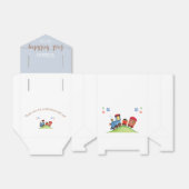 Red Blue Train 1st Birthday party Hartelijk dank Bedankdoosjes (Uitgevouwen)