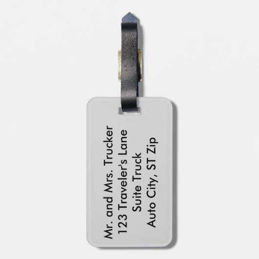 Red Blue Truck houdt op Bagagelabels (Achterkant verticaal)