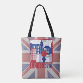 Red Blue Verenigd Koninkrijk Vlag Londen Scène Jaa Tote Bag (Achterkant)
