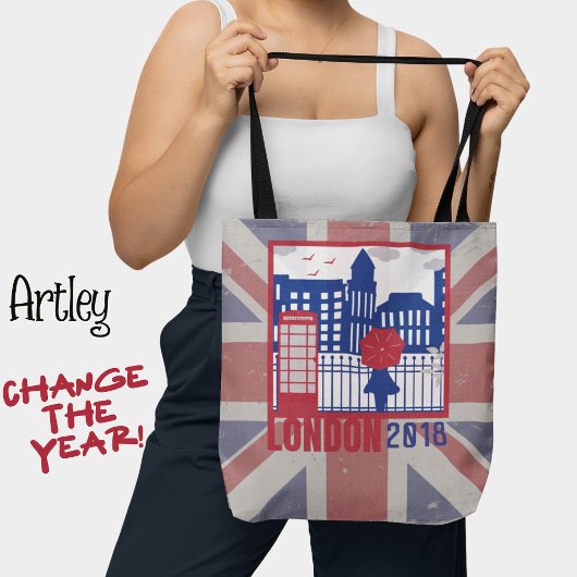 Red Blue Verenigd Koninkrijk Vlag Londen Scène Jaa Tote Bag
