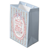 Red Blue Vintage Fancy Floral Bridal Shower Favors Medium Cadeauzakje (Achterkant Gekanteld)