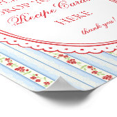 Red & Blue Vintage Fancy Floral Share a Recipe Poster (Hoek)