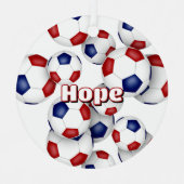 Red Blue voetballen Sportsouvenir Metalen Ornament (Voorkant)