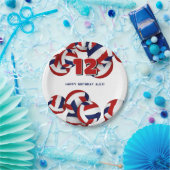 Red Blue Volleyballs Jongens Meisjes Verjaardagsfe Papieren Bordje (Feest)