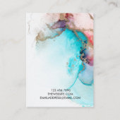 Red Blue Waterverf Gold Earring Display Kaart Visitekaartje (Achterkant)